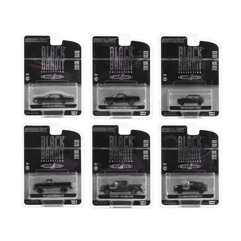 “Black Bandit” 6 piece Set Series 28 1/64 Diecast Model Cars by Greenlight