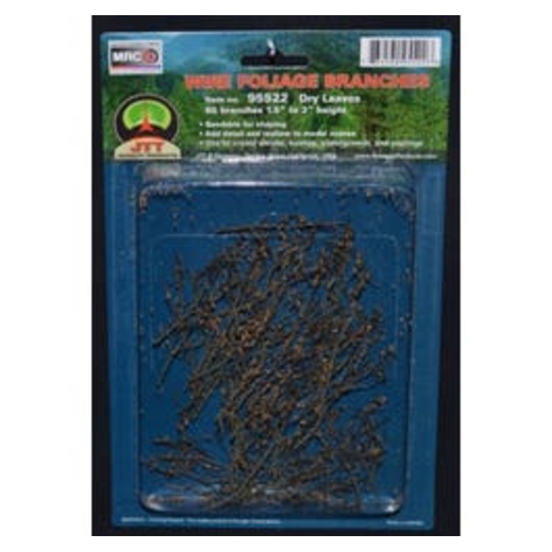 JTT 95522 Wire Foliage Branches, Dry Leaves 1.5″ to 3″ (60 Branches)
