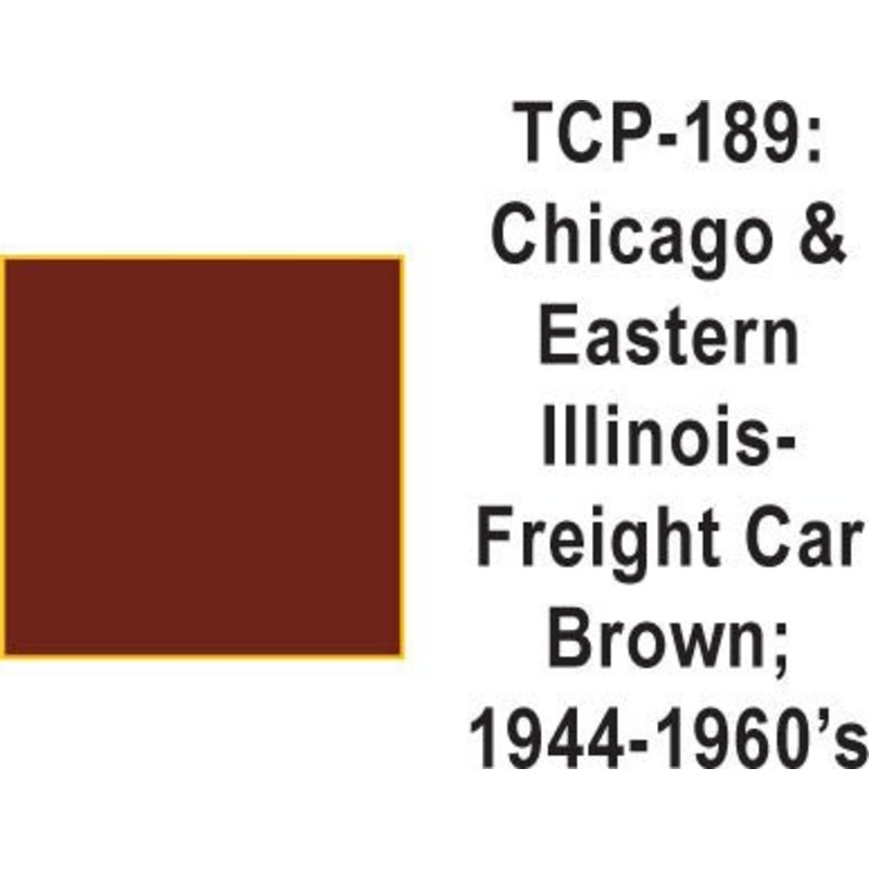 Tru Color TCP-189  Chicago and Eastern Illinois 1944-60s Freight Car Brown Paint 1 ounce