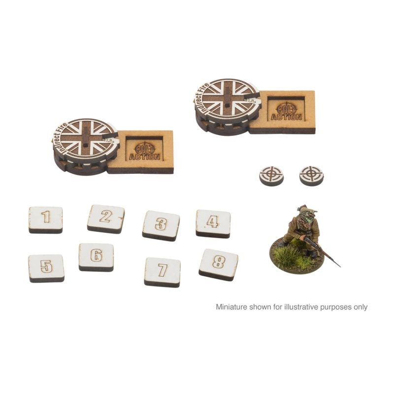 Warlord – Bolt Action  Artillery Zeroing In Markers – Great Britain (MDF)