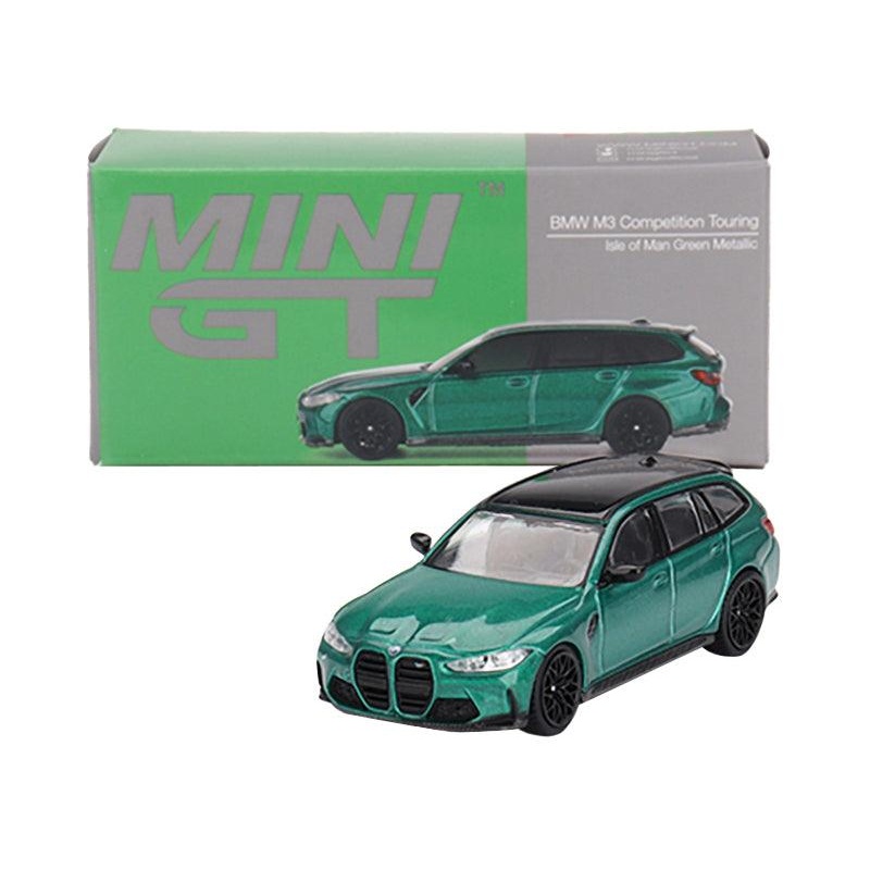BMW M3 Competition Touring Isle of Man Green Metallic with Black Top Limited Edition to 3600 pieces Worldwide 1/64 Diecast Model Car by Mini GT