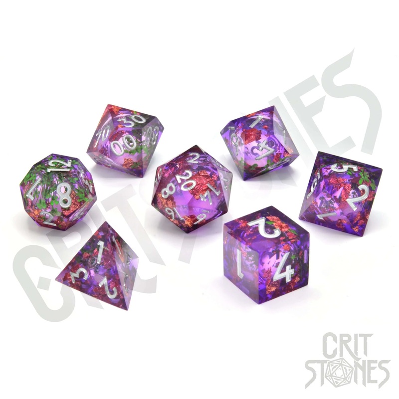 CritStones –  Resin RPG Dice Set – Herbalist’s Dream (Liquid Core)