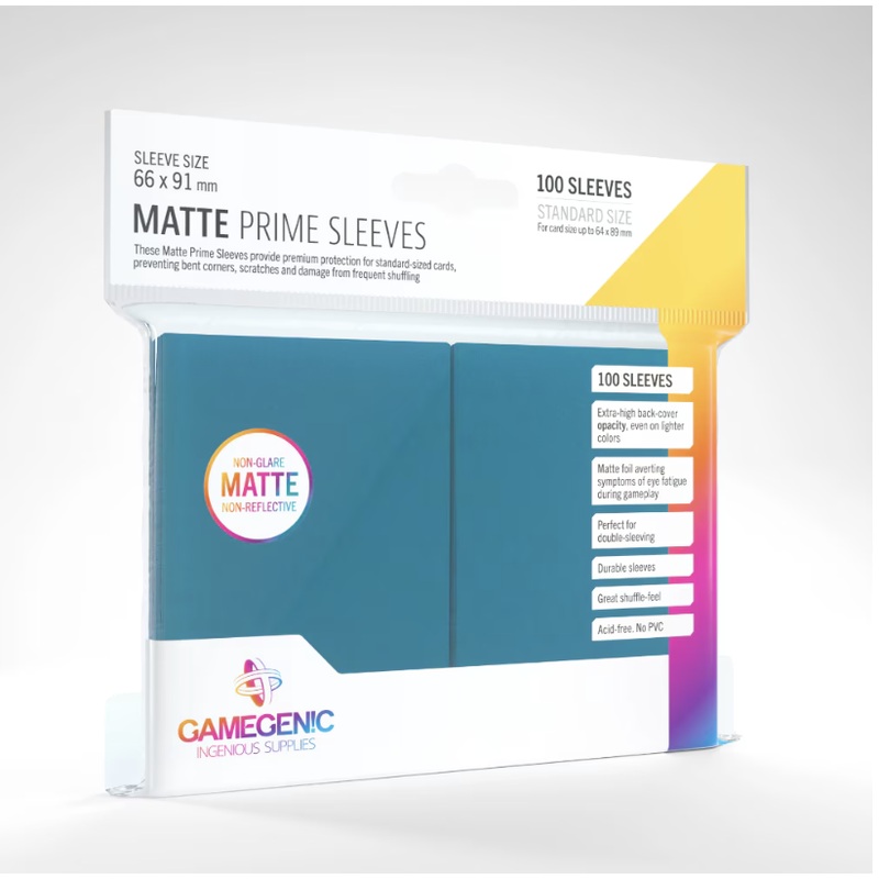 GameGenic – MATTE Prime Sleeves: 66mm x 91mm Blue (100)