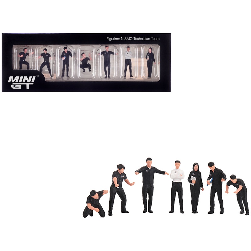 “NISMO Technician Team” 7 Piece Figure Set for 1/64 Scale Models by Mini GT