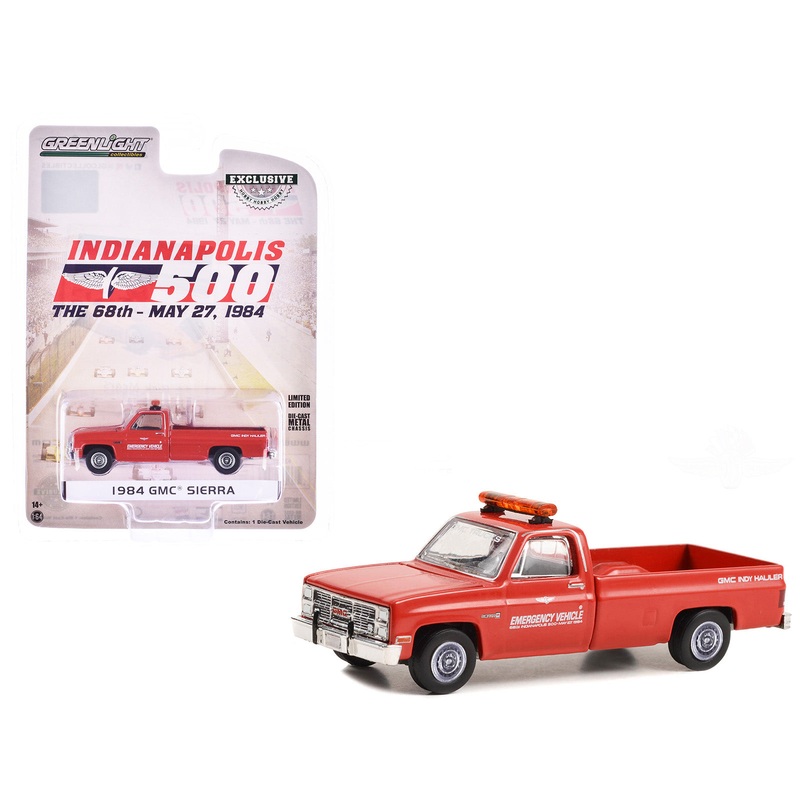 1984 GMC Sierra Pickup Truck “68th Annual Indianapolis 500 Mile Race Emergency Vehicle” Red “Hobby Exclusive” Series 1/64 Diecast Model Car by Greenlight