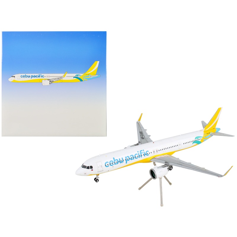 Airbus A321neo Commercial Aircraft “Cebu Pacific” White and Yellow “Gemini 200” Series 1/200 Diecast Model Airplane by GeminiJets