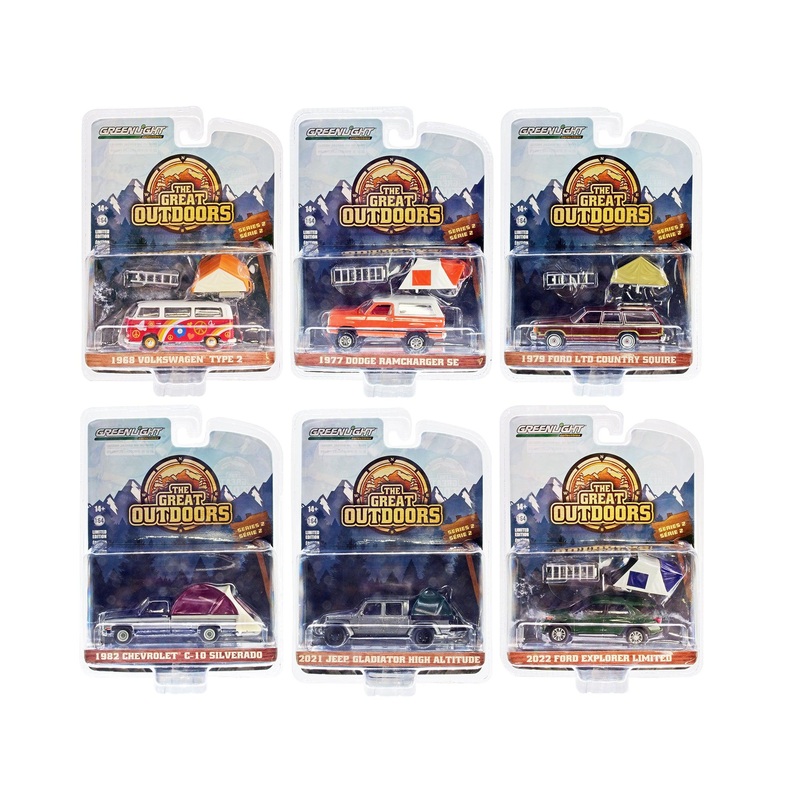 “The Great Outdoors” Set of 6 pieces Series 2 1/64 Diecast Model Cars by Greenlight