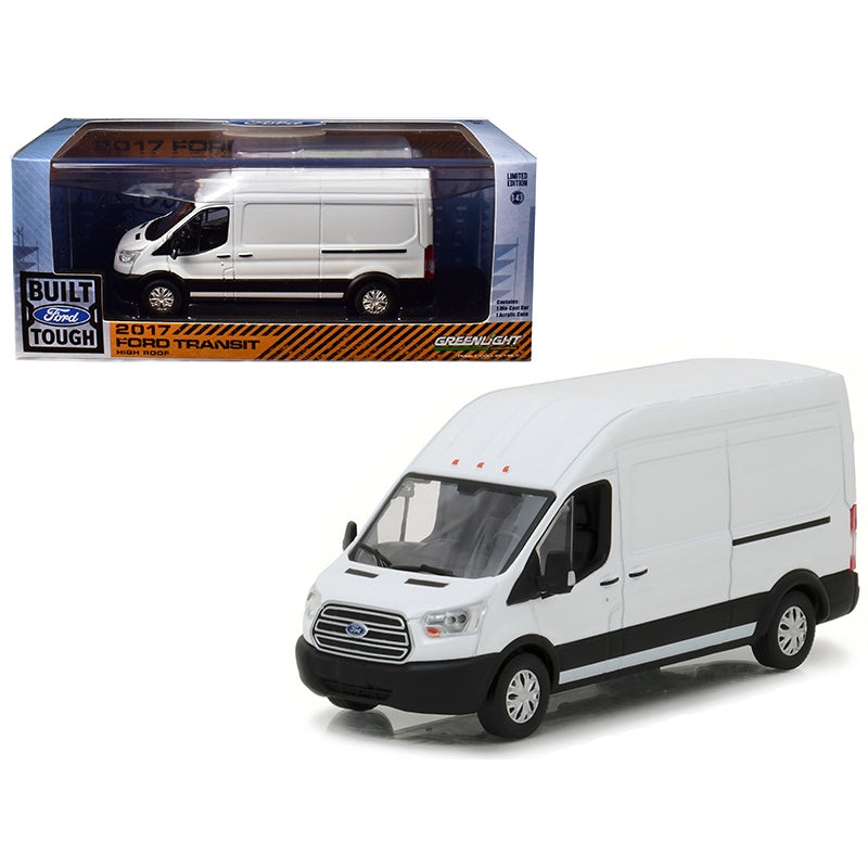 2017 Ford Transit LWB High Roof Van Oxford White 1/43 Diecast Model Car by Greenlight