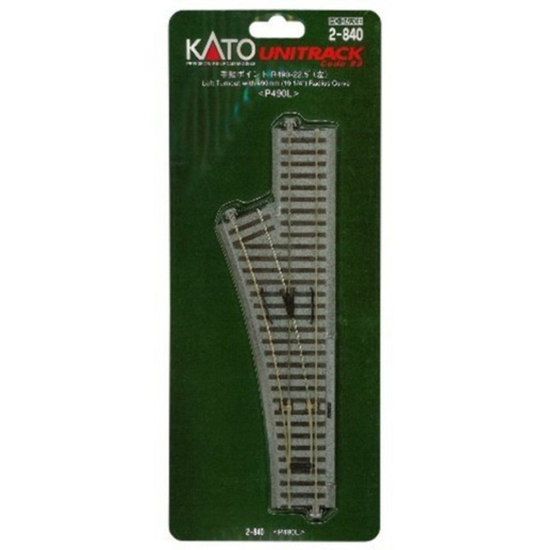 Kato 2-840 HO Scale #4 Manual Left-Hand Turnout