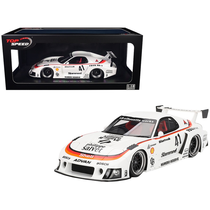 Mazda RX-7 LB-Super Silhouette #41 “Numero Reserve” White 1/18 Model Car by Top Speed