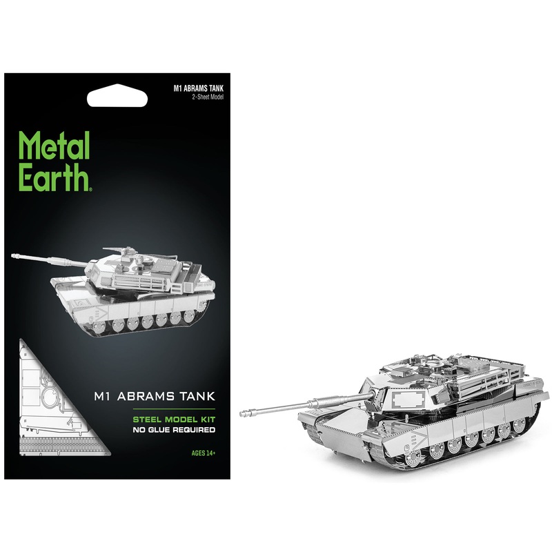 Model Kit American M1 Abrams Tank (Moderate Difficulty) Steel Model by Metal Earth