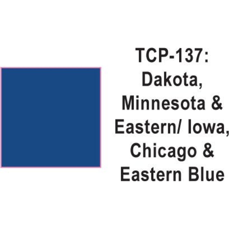 Tru Color TCP-137 Dakota, Minnesota and Eastern / Iowa, Chicago and Eastern Blue Paint 1 ounce