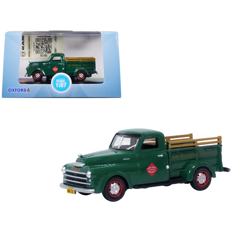 1948 Dodge B-1B Pickup Truck Green “Railway Express Agency” 1/87 (HO) Scale Diecast Model Car by Oxford Diecast