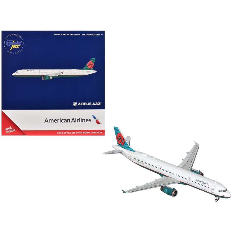 Airbus A321 Commercial Aircraft “American Airlines – America West Heritage Jet” (N580UW) White with Tail Graphics 1/400 Diecast Model Airplane by GeminiJets
