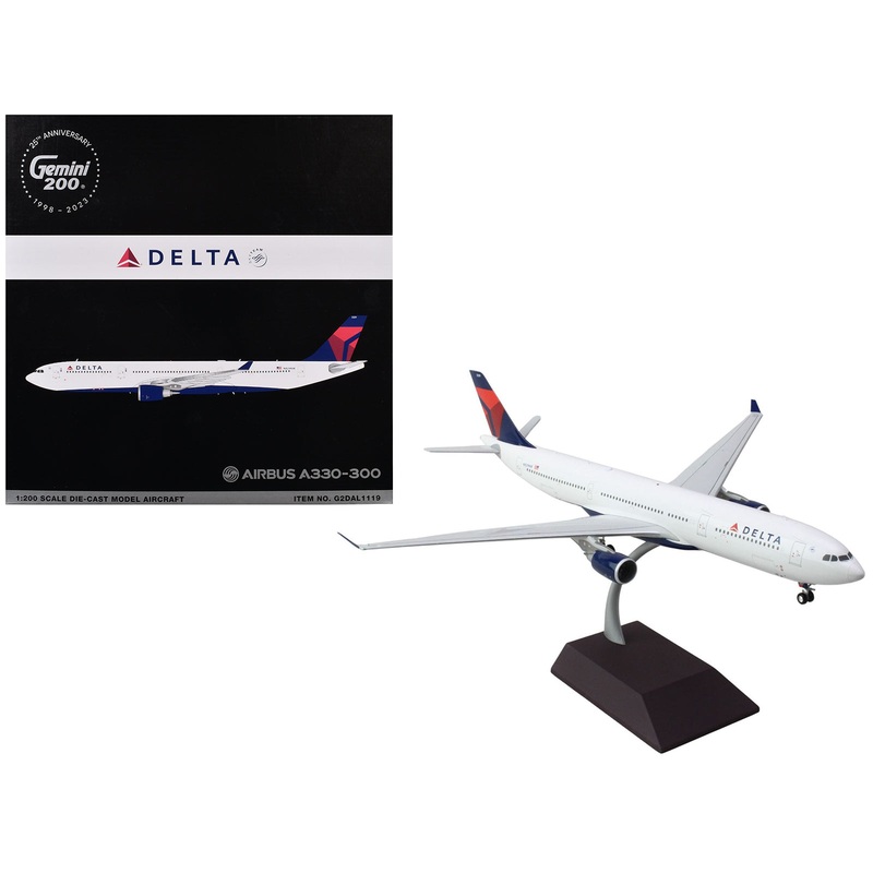 Airbus A330-300 Commercial Aircraft “Delta Air Lines” (N829NW) White with Blue and Red Tail “Gemini 200” Series 1/200 Diecast Model Airplane by GeminiJets