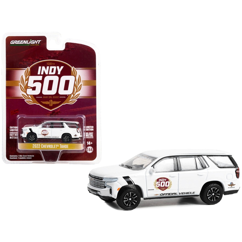 2022 Chevrolet Tahoe White “106th Running of the Indianapolis 500 Official Vehicle” (2022) “Anniversary Collection” Series 15 1/64 Diecast Model Car by Greenlight