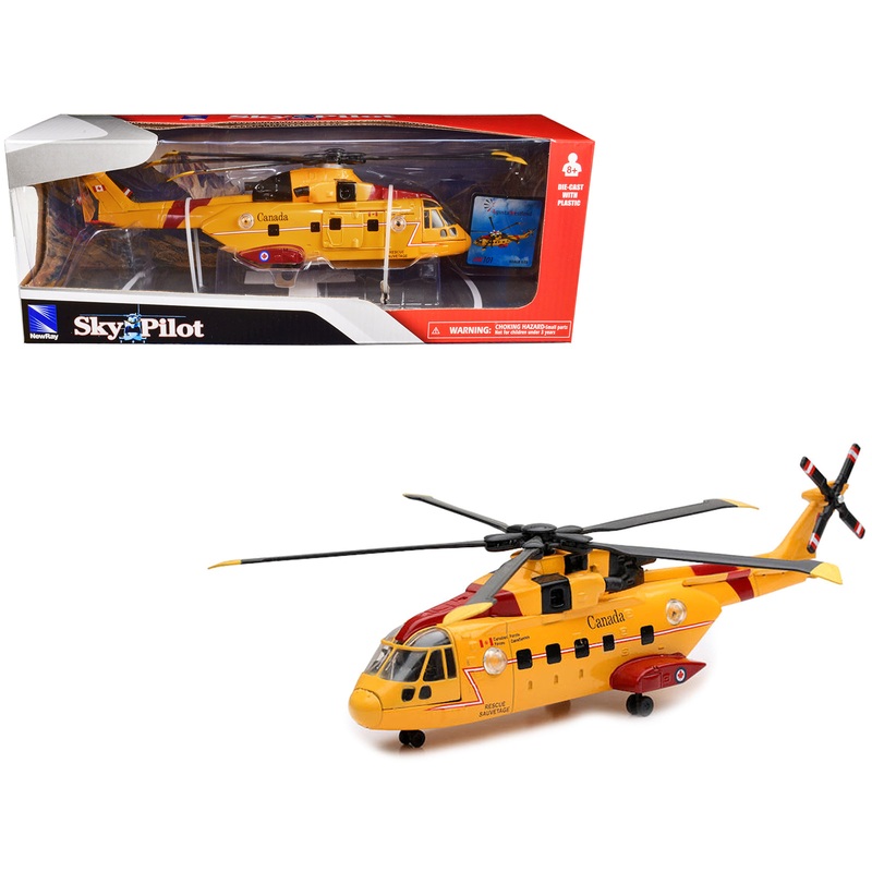 AgustaWestland AW101 (EH101) Helicopter Yellow “Canada Forces Search & Rescue” “Sky Pilot” Series 1/72 Diecast Model by New Ray