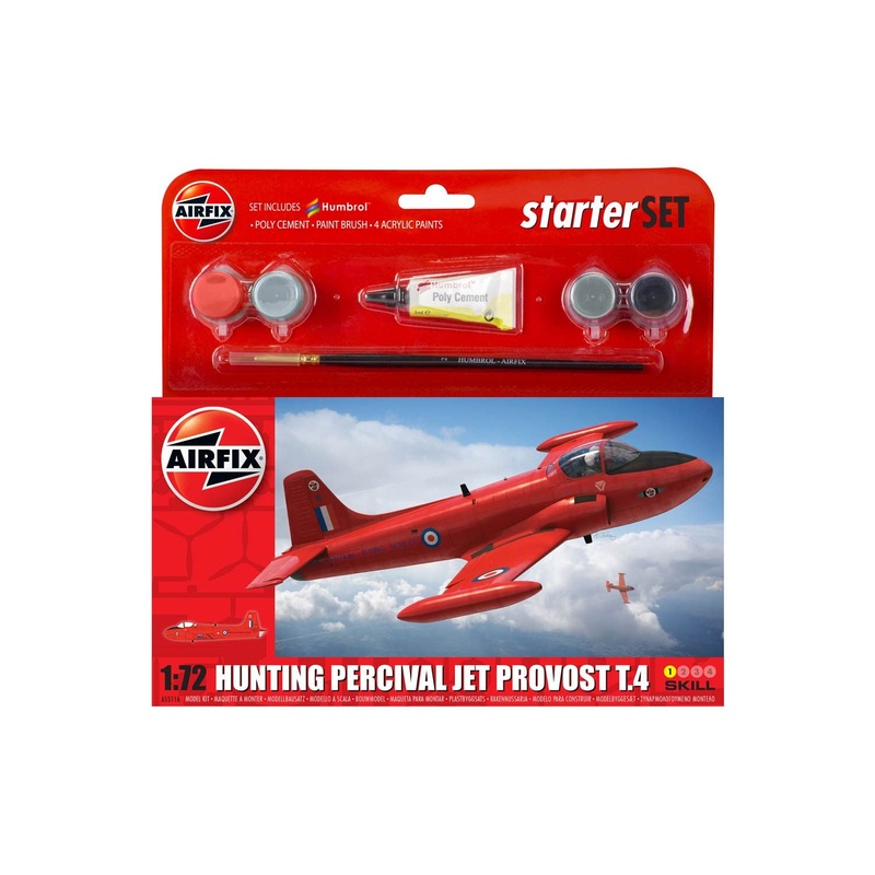 Airfix – 1/72 Percival Jet Provost (Starter Set Incl.Paint)