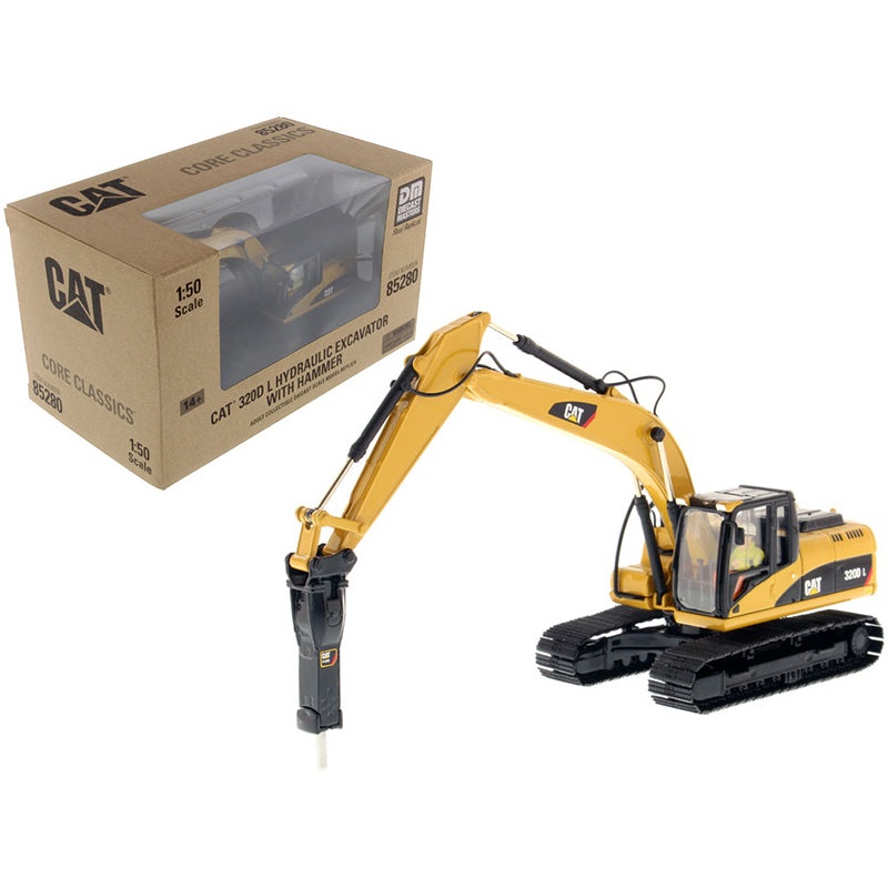 CAT Caterpillar 320D L Hydraulic Excavator with Hammer and Operator “Core Classics Series” 1/50 Diecast Model by Diecast Masters