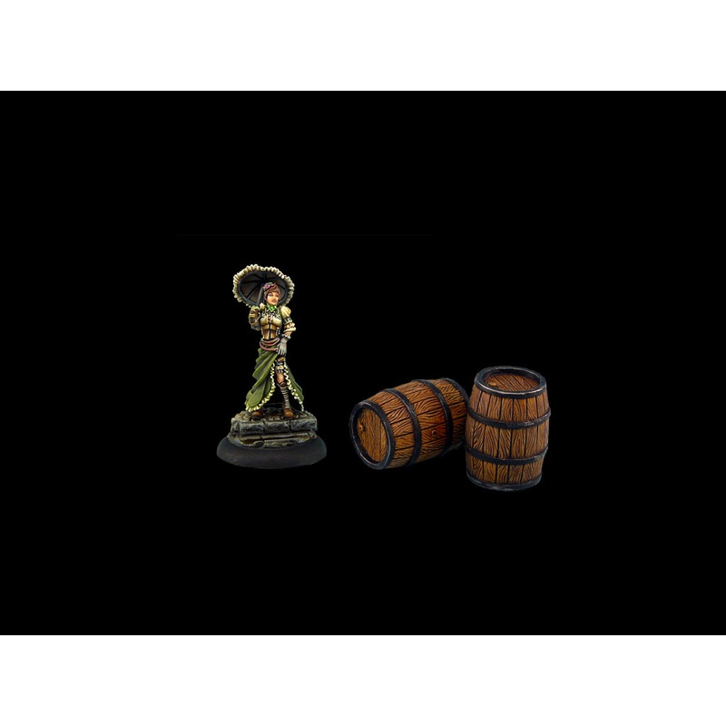 Micro Art Studio – Large Wooden Barrels (2) T00050