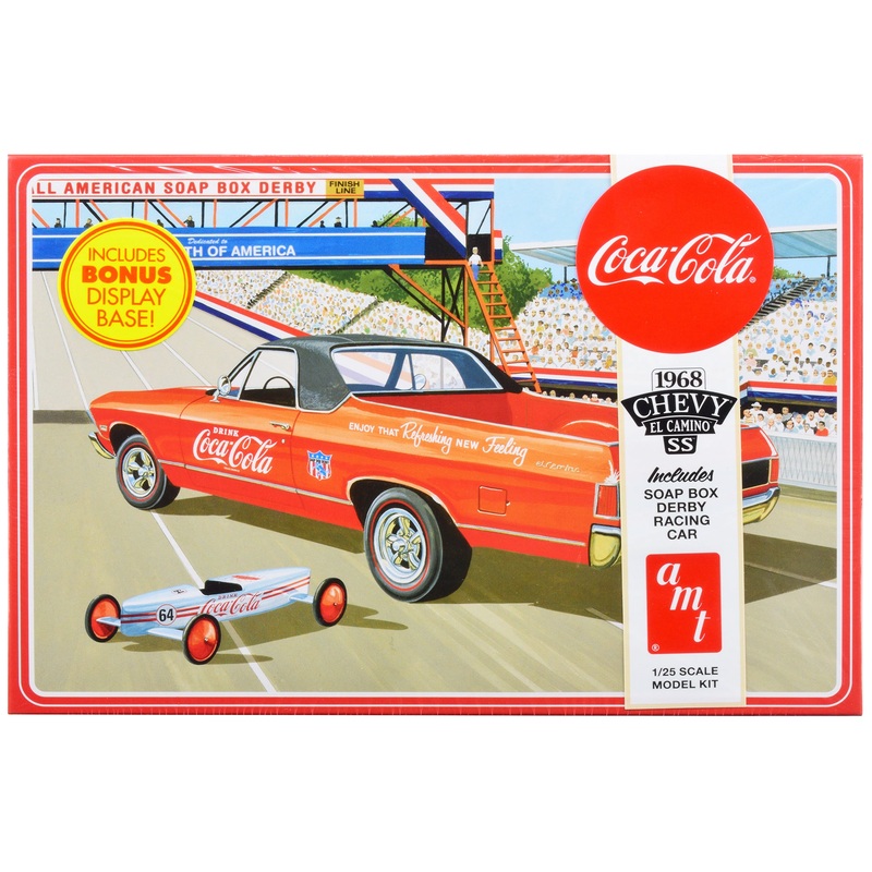 Skill 3 Model Kit 1968 Chevrolet El Camino SS and Soap Box Derby Racing Car 2 in 1 Kit “Coca-Cola” 1/25 Scale Model Car by AMT