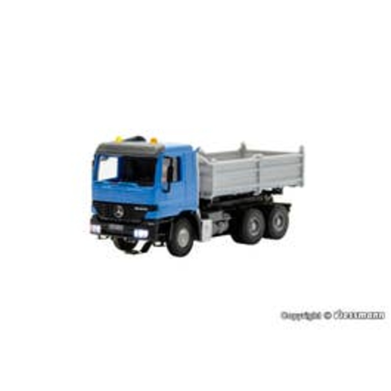 Viessmann 8000  HO CarMotion basic starter set, MB ACTROS dump truck with rotating flashing lights, blue