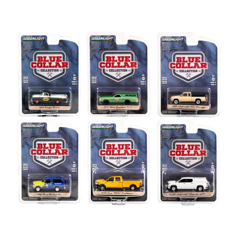 “Blue Collar Collection” Set of 6 pieces Series 11 1/64 Diecast Model Cars by Greenlight
