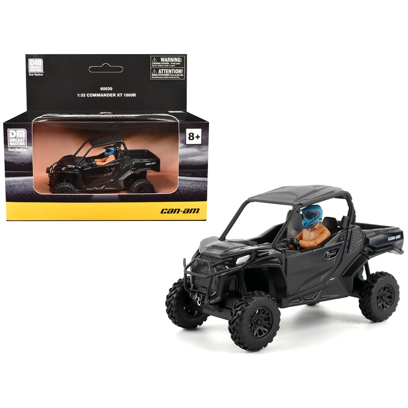 Can-Am Commander XT 1000R Matt Black with Driver Figure 1/32 Diecast Model by BRP Models