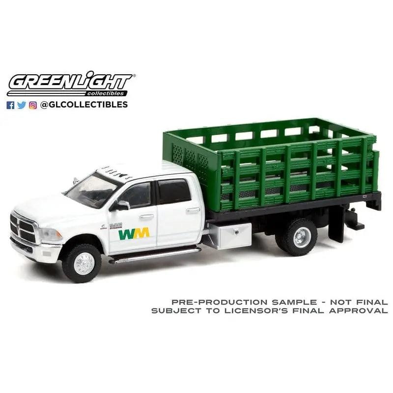 Greenlight – 2018 Ram 3500 Dually Stake Truck – Waste Management -1:64 diecast
