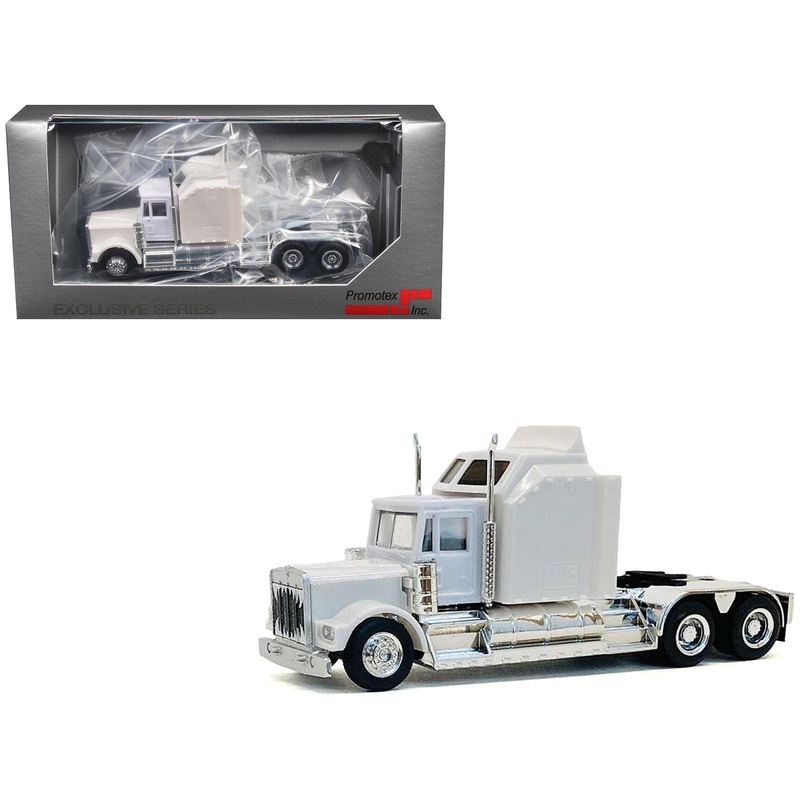 Kenworth W900 with Extra Large Sleeper White 1/87 (HO) Plastic Model Car by Promotex