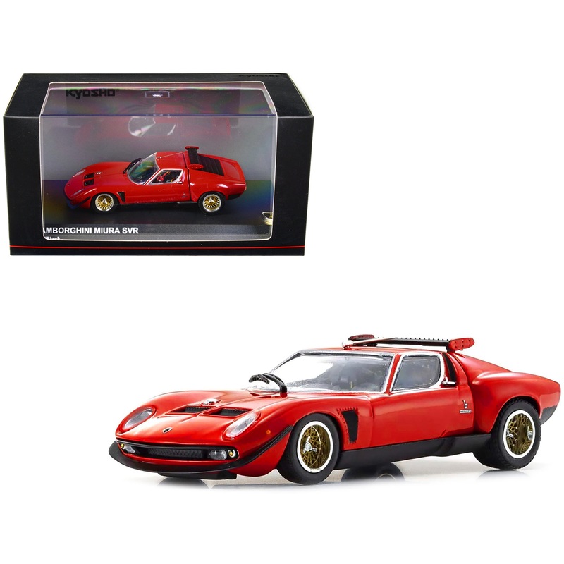 Lamborghini Miura SVR Red with Black Accents and Gold Wheels 1/43 Diecast Model Car by Kyosho