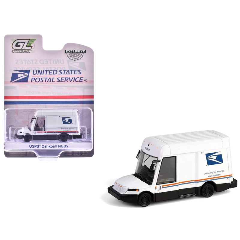 Oshkosh Next Generation Delivery Vehicle (NGDV) “United States Postal Service” White with Red and Blue Stripes “Hobby Exclusive” Series 1/64 Diecast Model Car by Greenlight