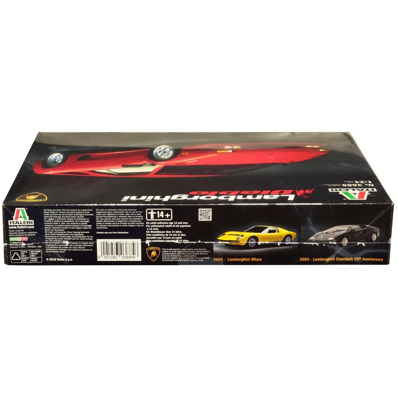 Skill 3 Model Kit Lamborghini Diablo 1/24 Scale Model by Italeri