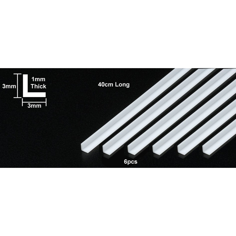 Tamiya – Plastic Beams 3mm L-Shaped (6pcs)