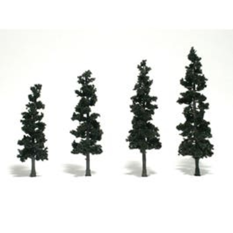 Woodland Scenics TR1561 4 Pine Trees (Conifer Green)