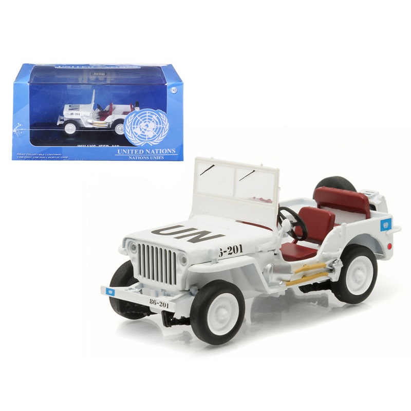 1944 Jeep Willys UN United Nations White 1/43 Diecast Model Car by Greenlight