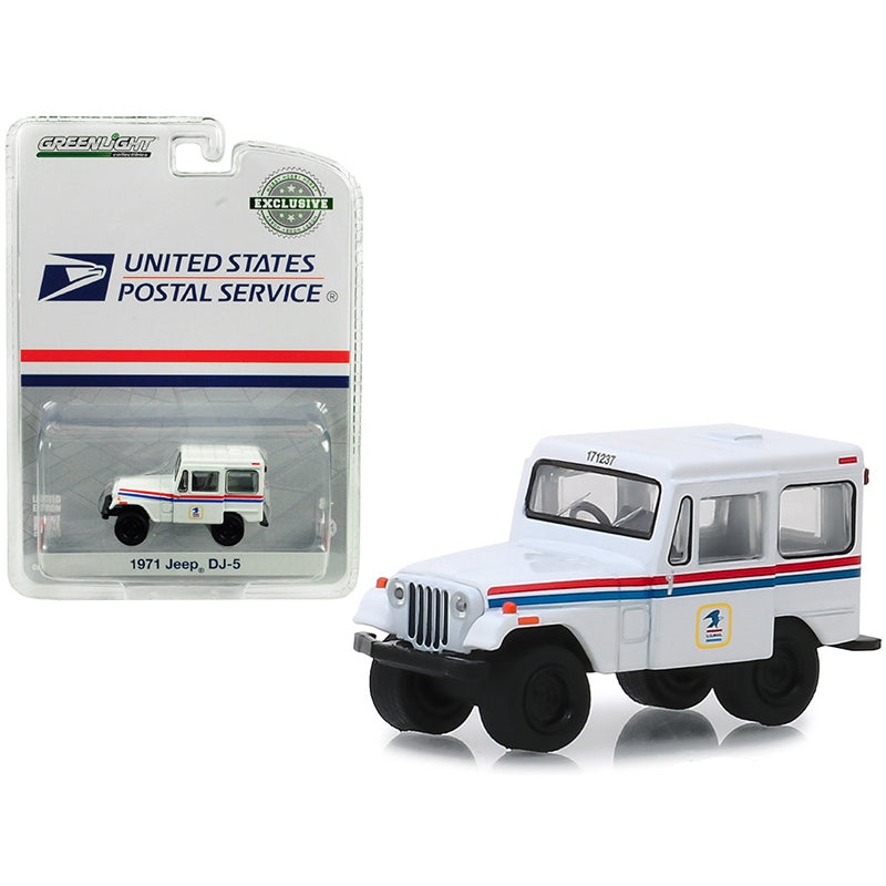1971 Jeep DJ-5 White “United States Postal Service” (USPS) “Hobby Exclusive” 1/64 Diecast Model Car by Greenlight