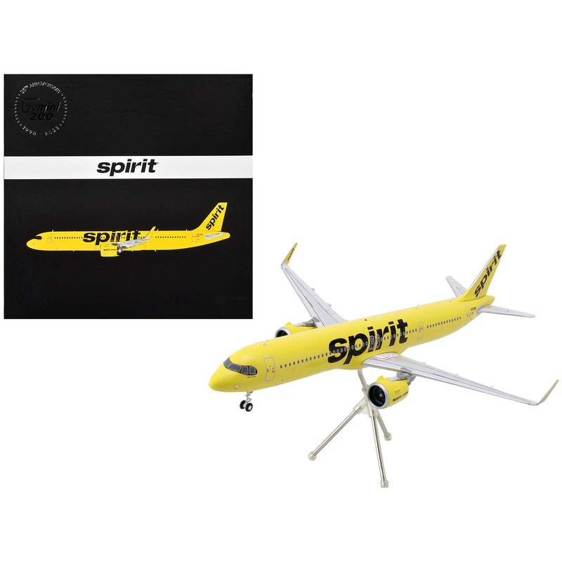 Airbus A321neo Commercial Aircraft “Spirit Airlines” (N702NK) Yellow “Gemini 200” Series 1/200 Diecast Model Airplane by GeminiJets