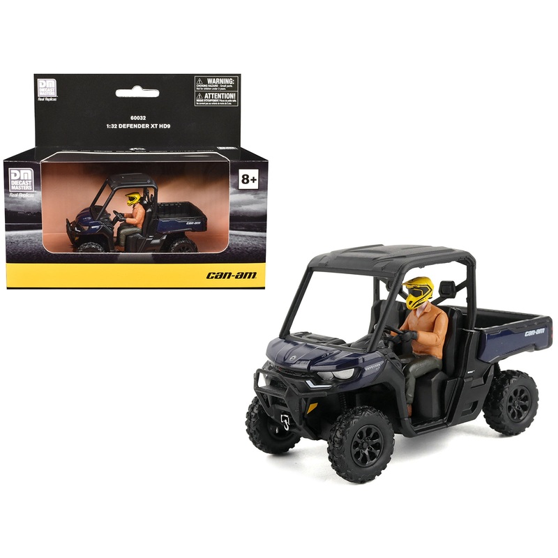 Can-Am Defender XT HD9 Navy Blue and Black with Driver Figure 1/32 Diecast Model by BRP Models