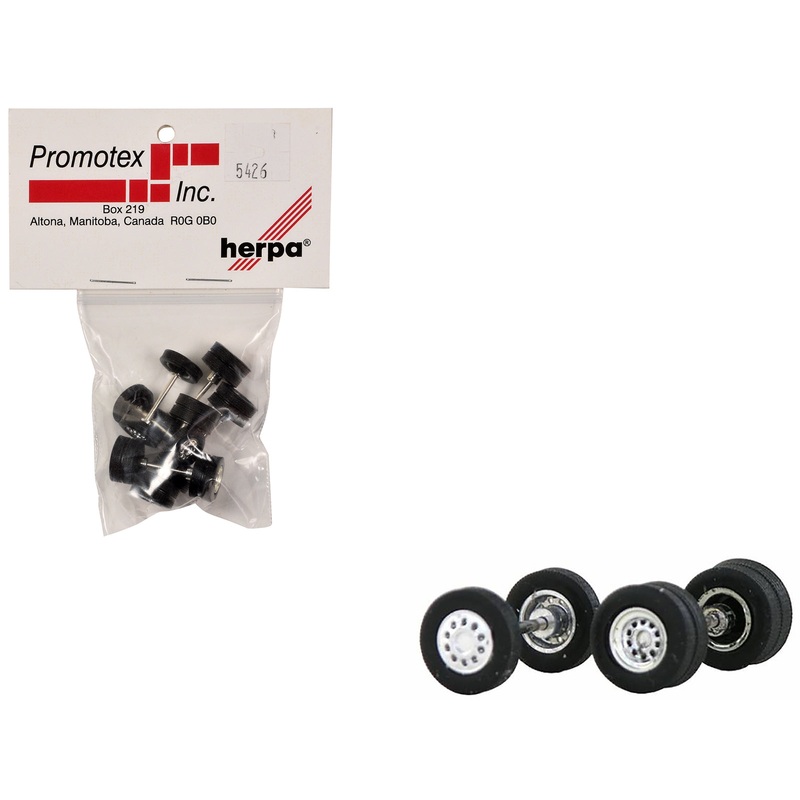 Chrome Wheel Sets (2 Front and 4 Rear) 1/87 (HO) Plastic Model by Promotex