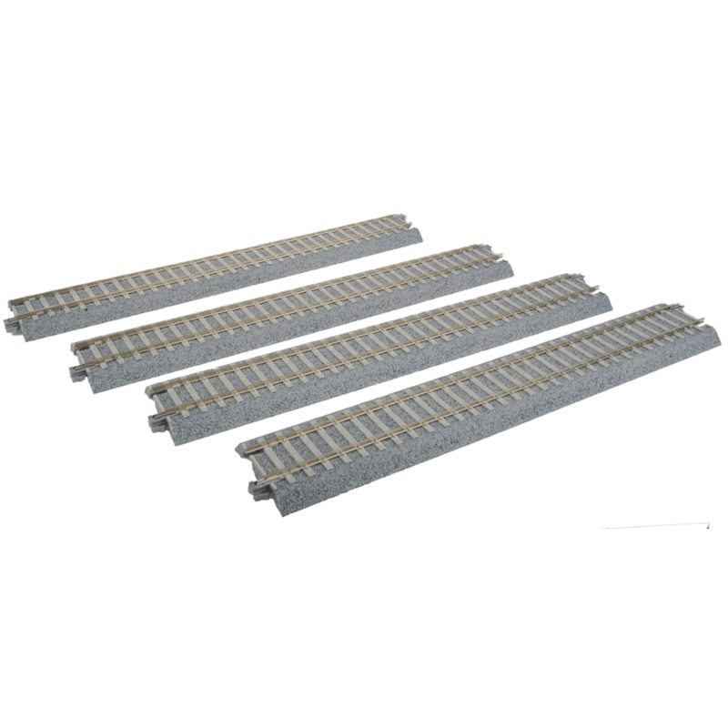 Kato 2-152 HO Unitrack 9-3/4″ (246mm) Straight, Concrete Ties (4)