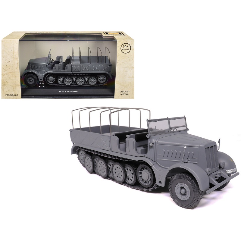 Sd.Kfz. 9 18-Ton FAMO AFV Gray “German Army” 1/43 Diecast Model by Militaria Die Cast
