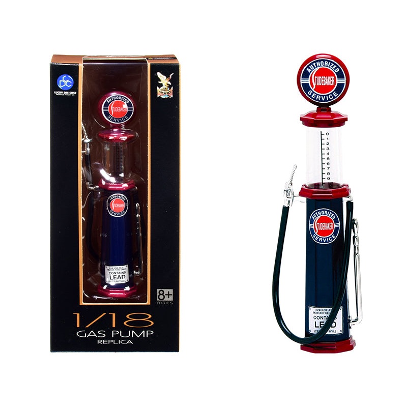 “Studebaker” Vintage Cylinder Gas Pump 1/18 Diecast Replica by Road Signature