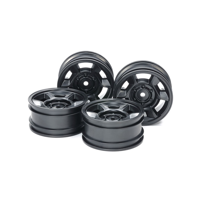 Tamiya – CC-02 6-Spoke Wheels 26Mm Offset +4 (Black/4Pcs)