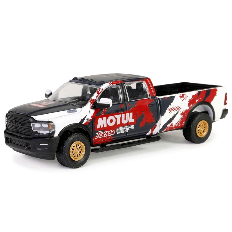2022 Ram 2500 Pickup Truck “MOTUL Tekma Performance Diesel Oil” White and Black with Graphics “Hobby Exclusive” Series 1/64 Diecast Model Car by Greenlight