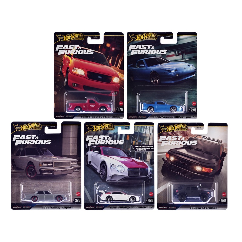 “Fast & Furious” 2024 5 piece Set H Diecast Model Cars by Hot Wheels