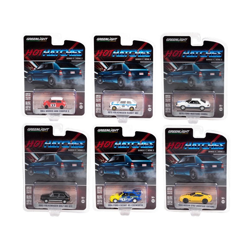 “Hot Hatches” Set of 6 pieces Series 2 1/64 Diecast Model Cars by Greenlight
