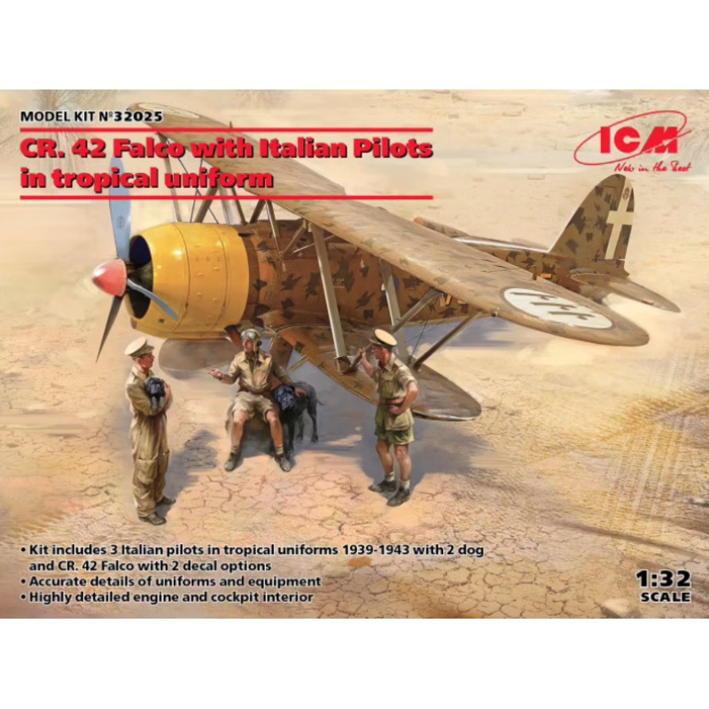 ICM – 1/32 CR.42 Falco w/ Italian Pilots (Tropical Uniform)