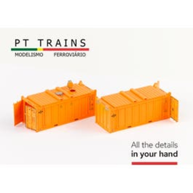 PT Trains 820800 HO Set 2 x Container 20OT DP DPRE9000707 + DPRE9002211 (Extremely Delicate Doors)