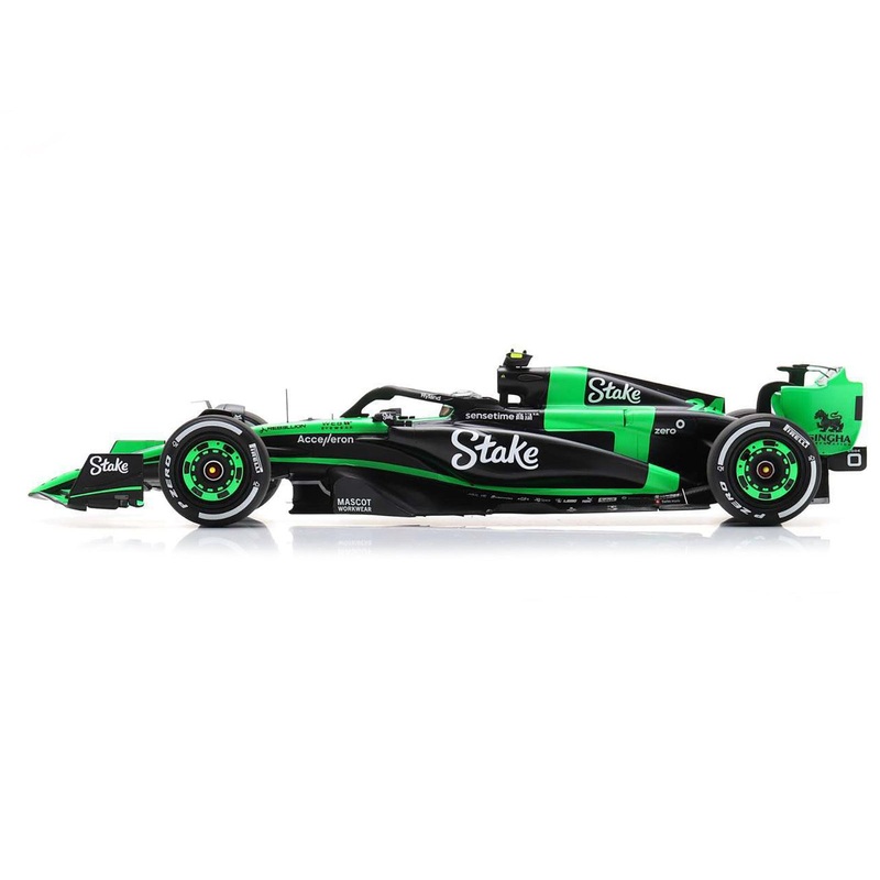 Sauber C44 #24 Zhou Guanyu “Stake F1 Team Kick” Formula One F1 “Bahrain GP” (2024) and Acrylic Display Case 1/18 Model Car by Spark